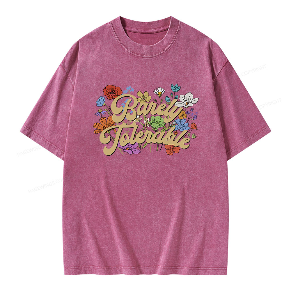 Pagewings Barely Tolerable Unisex Washed T-shirt
