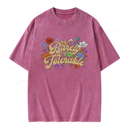 Pagewings Barely Tolerable Unisex Washed T-shirt
