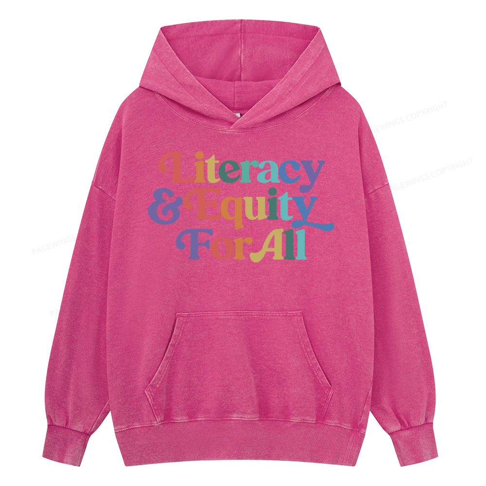 Pagewing Literacy & Equity For All Unisex Washed Hoodie