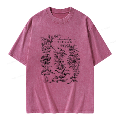 Pagewings Barely Tolerable Pride and Prejudice Gifts Unisex Washed T-shirt