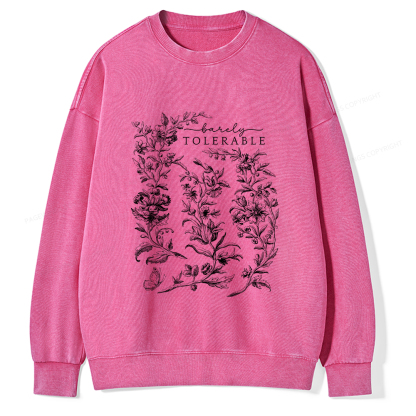 Pagewings Barely Tolerable Pride and Prejudice Gifts Unisex Washed Sweatshirt