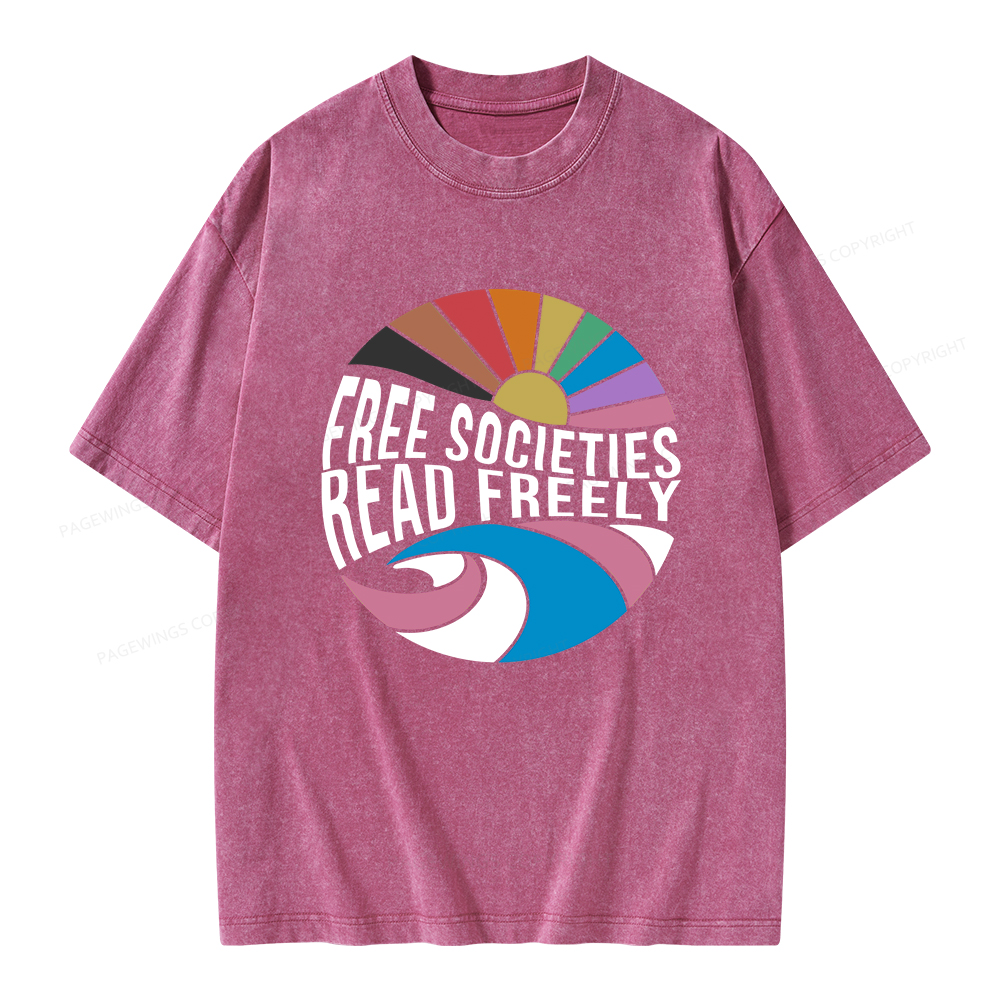 Pagewings read freely Unisex Washed T-shirt