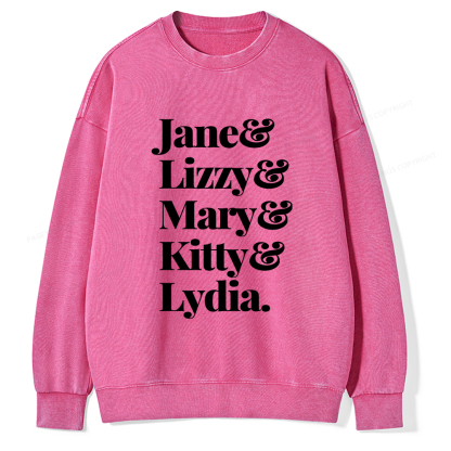 Pagewings Pride and Prejudice Unisex Washed Sweatshirt