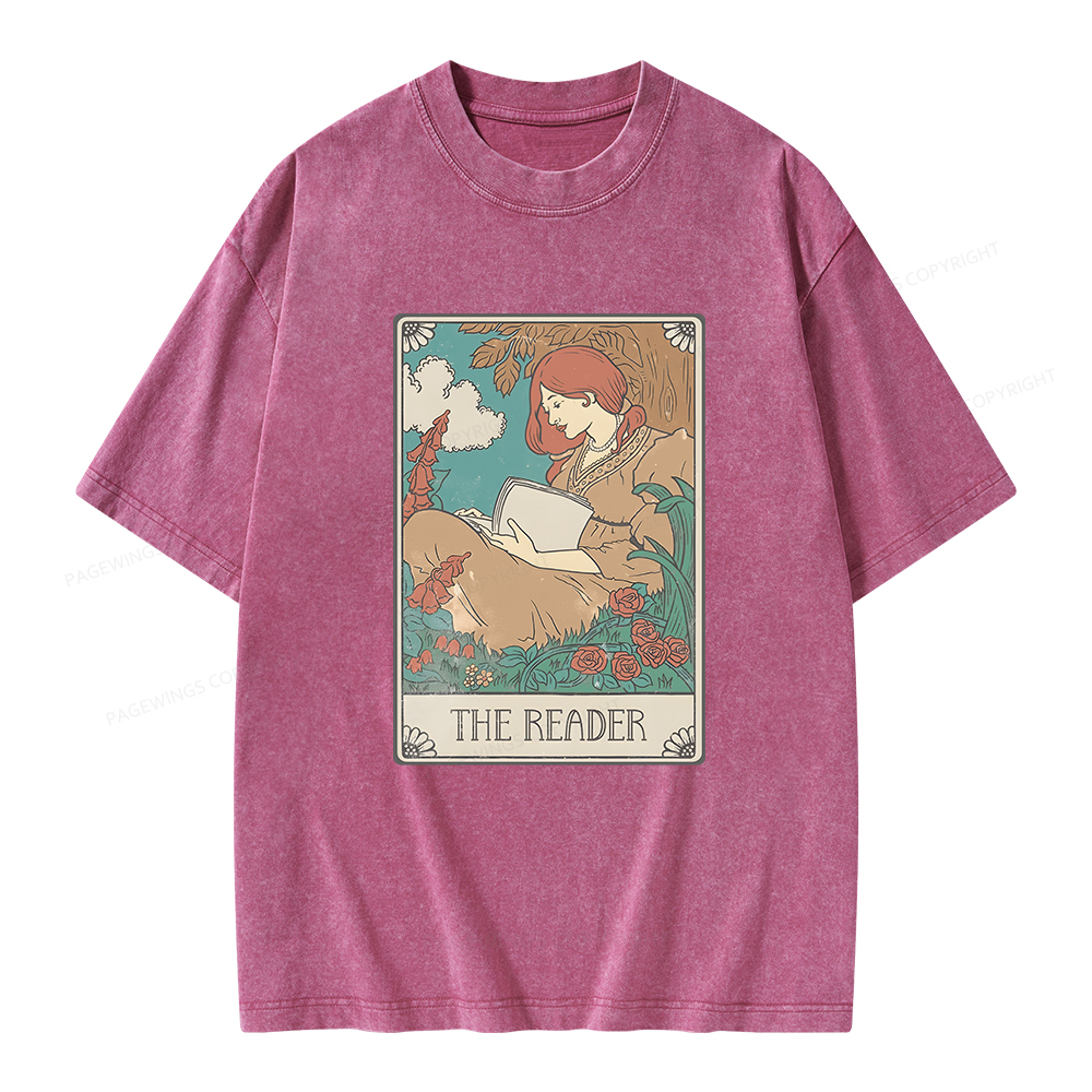 Pagewings Bookish Tarot Card Comfort Colors Unisex Washed T-shirt