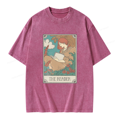 Pagewings Bookish Tarot Card Comfort Colors Unisex Washed T-shirt