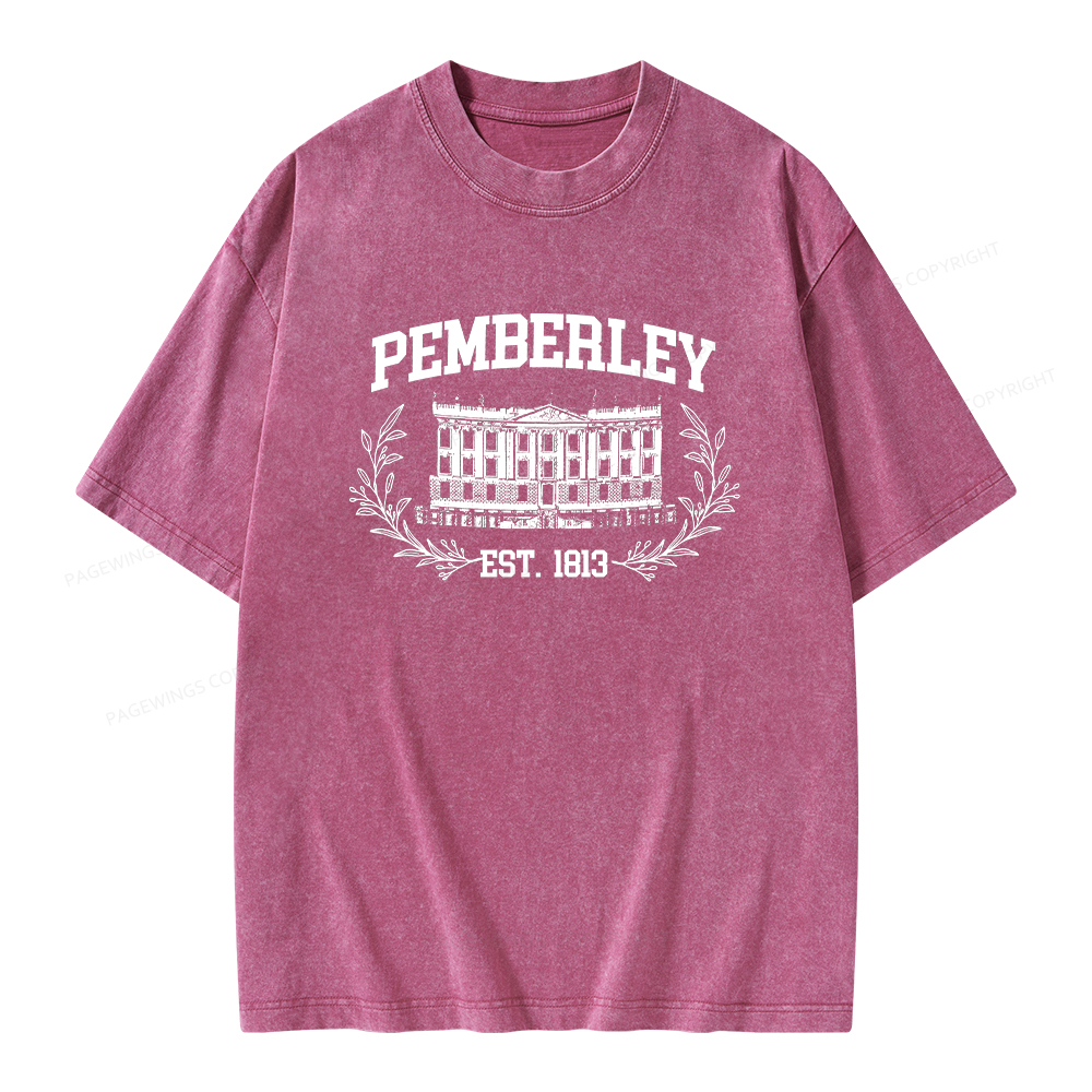 Pagewings Pemberley Est 1813Unisex Washed T-shirt
