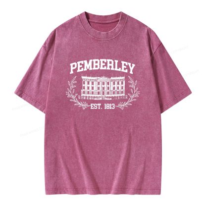 Pagewings Pemberley Est 1813Unisex Washed T-shirt