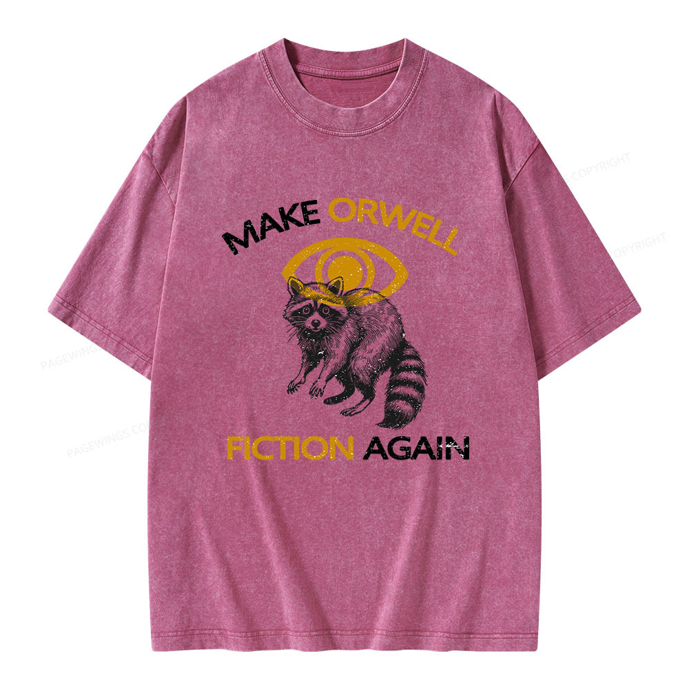 Pagewings Make Orwell Fiction Again Unisex Washed T-shirt