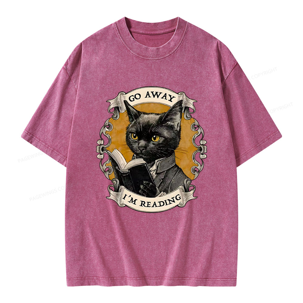 Pagewings Go Away I'm Reading Unisex Washed T-shirt