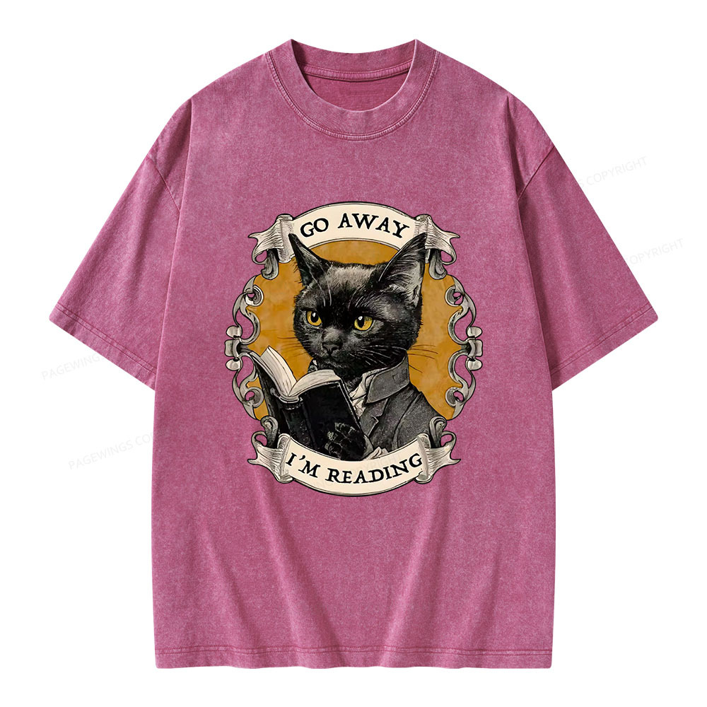 Pagewings Go Away I'm Reading Unisex Washed T-shirt