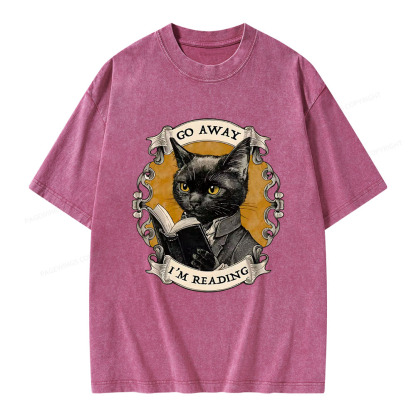 Pagewings Go Away I'm Reading Unisex Washed T-shirt