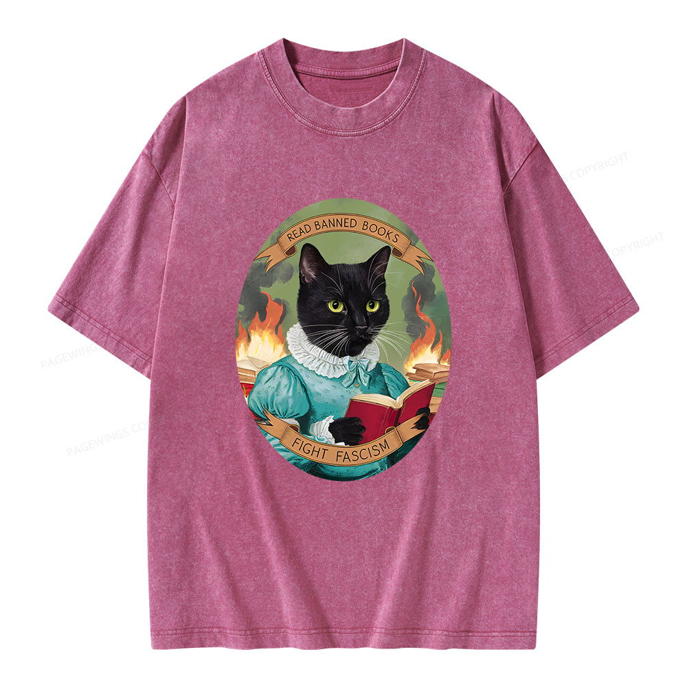 Pagewings Read Banned Books Unisex Washed T-shirt