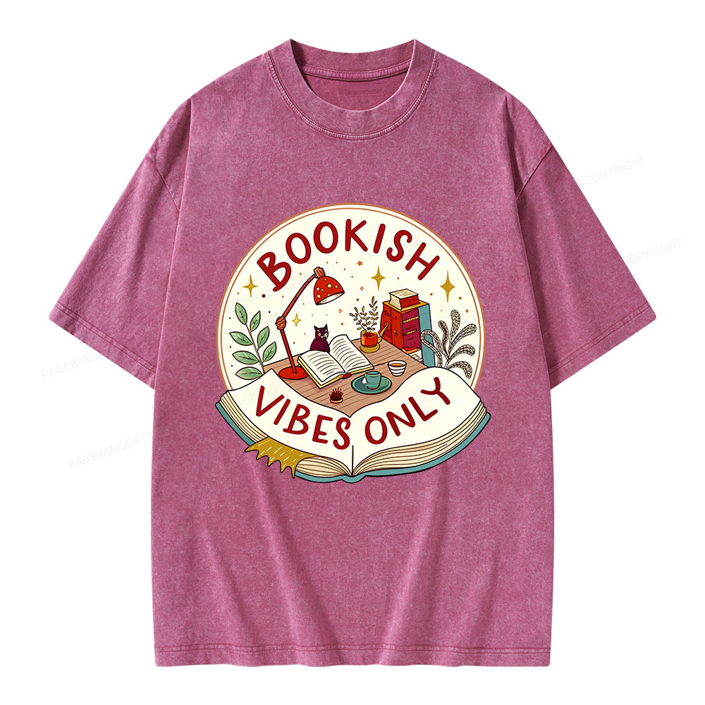 Pagewings Bookish Vibes Only Unisex Washed T-shirt