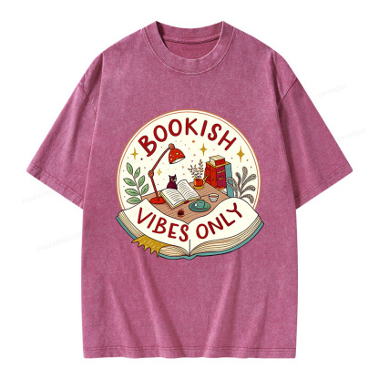 Pagewings Bookish Vibes Only Unisex Washed T-shirt