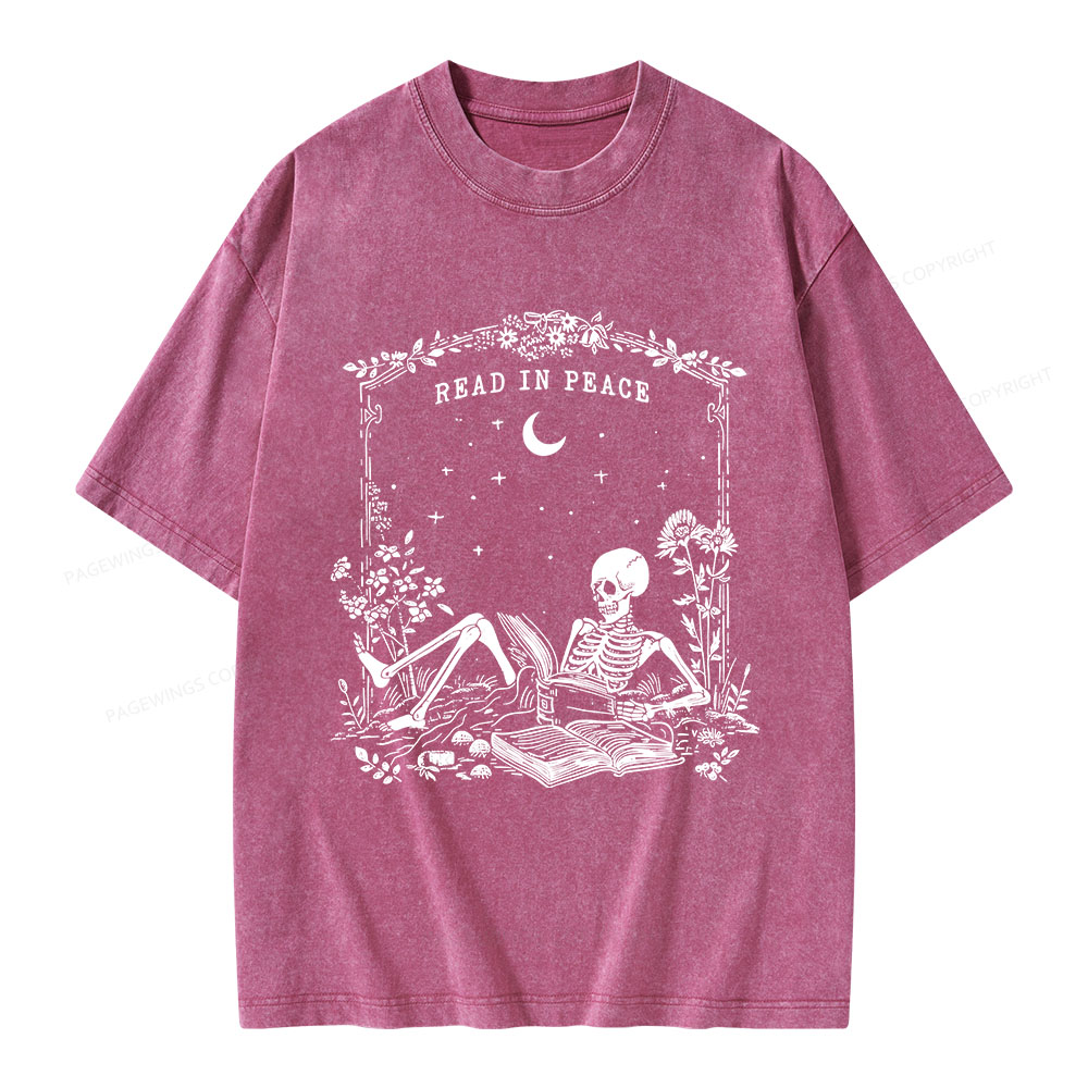 Pagewings Read in Peace Unisex Washed T-shirt