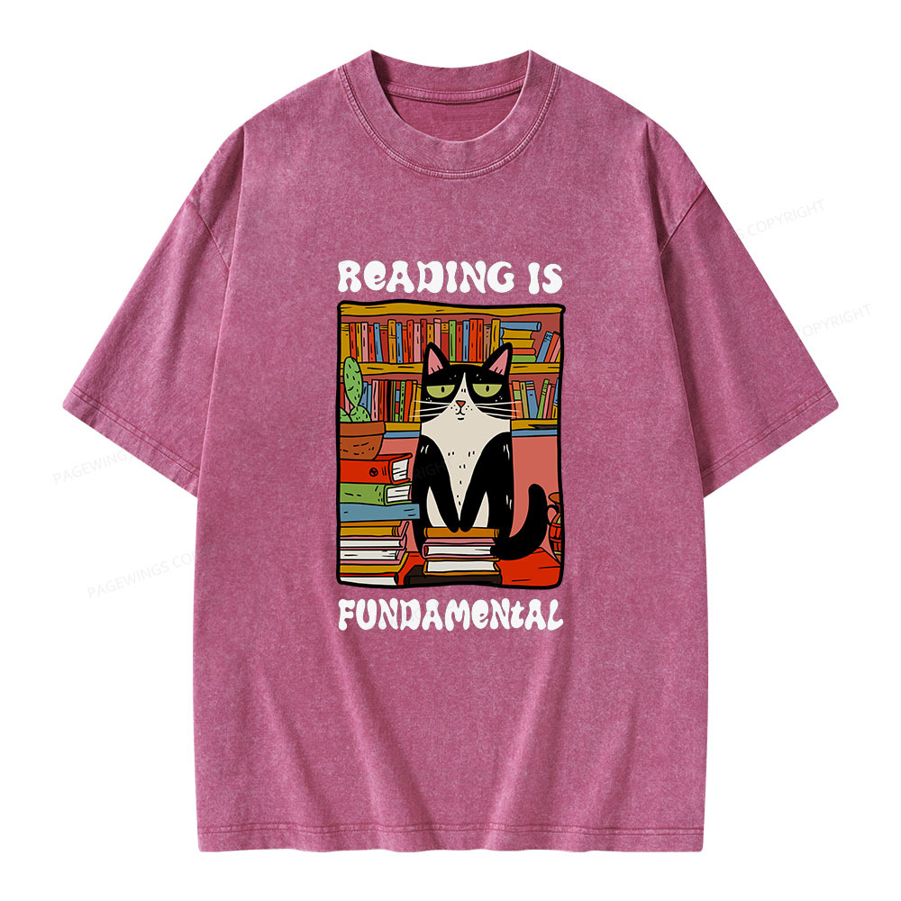 Pagewings Reading is Fundamental Unisex Washed T-shirt