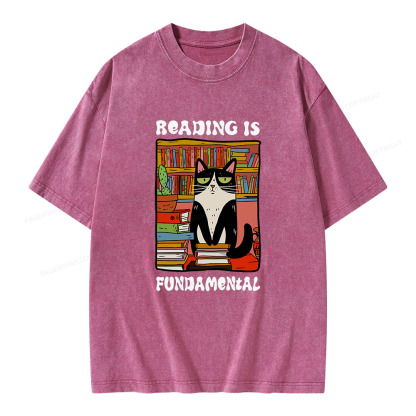 Pagewings Reading is Fundamental Unisex Washed T-shirt