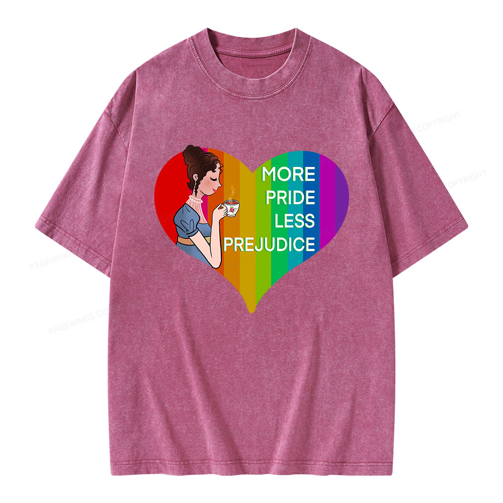 Pagewings More Pride Less Prejudice Unisex Washed T-shirt