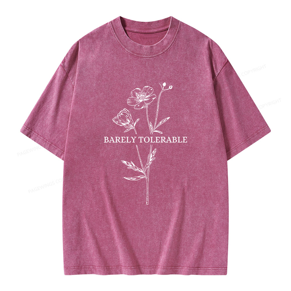 Pagewings Barely Tolerable Unisex Washed T-shirt