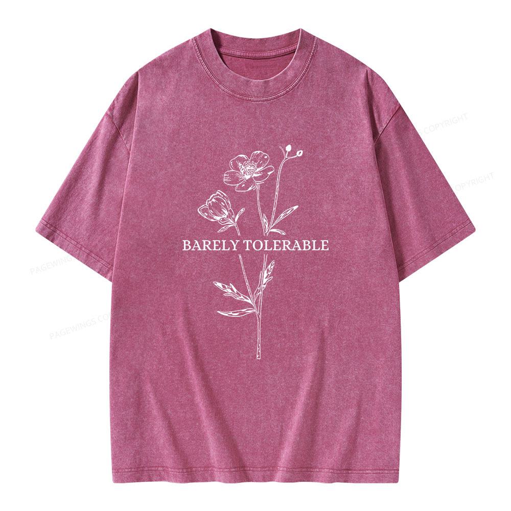 Pagewings Barely Tolerable Unisex Washed T-shirt