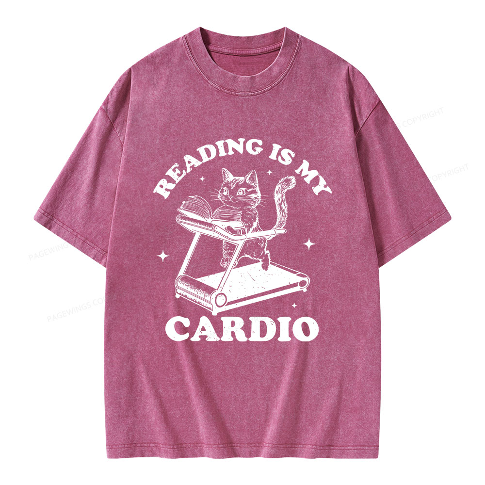Pagewings Reading is my Cardio Unisex Washed T-shirt