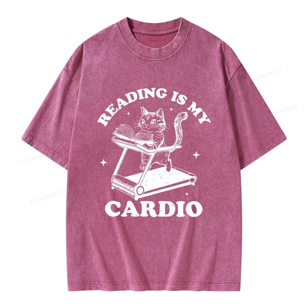 Pagewings Reading is my Cardio Unisex Washed T-shirt