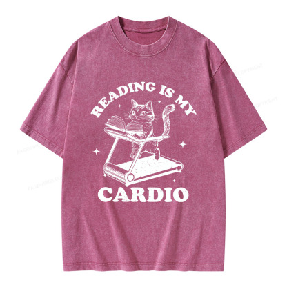 Pagewings Reading is my Cardio Unisex Washed T-shirt