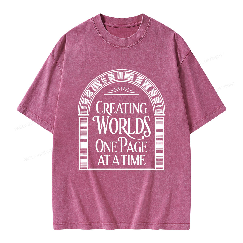 Pagewings Creating Worlds One Page At A Time Unisex Washed T-shirt