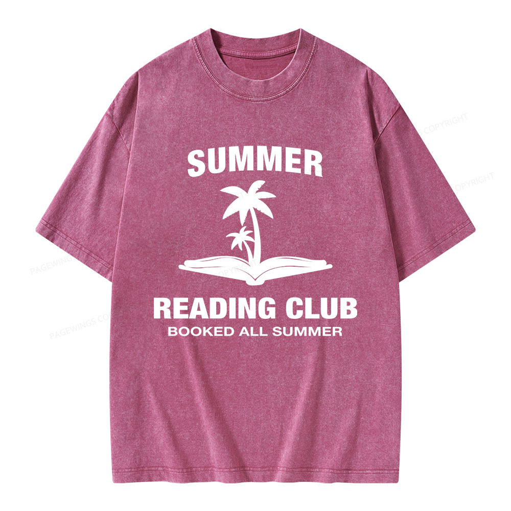 Pagewings Summer Reading Club Unisex Washed T-shirt