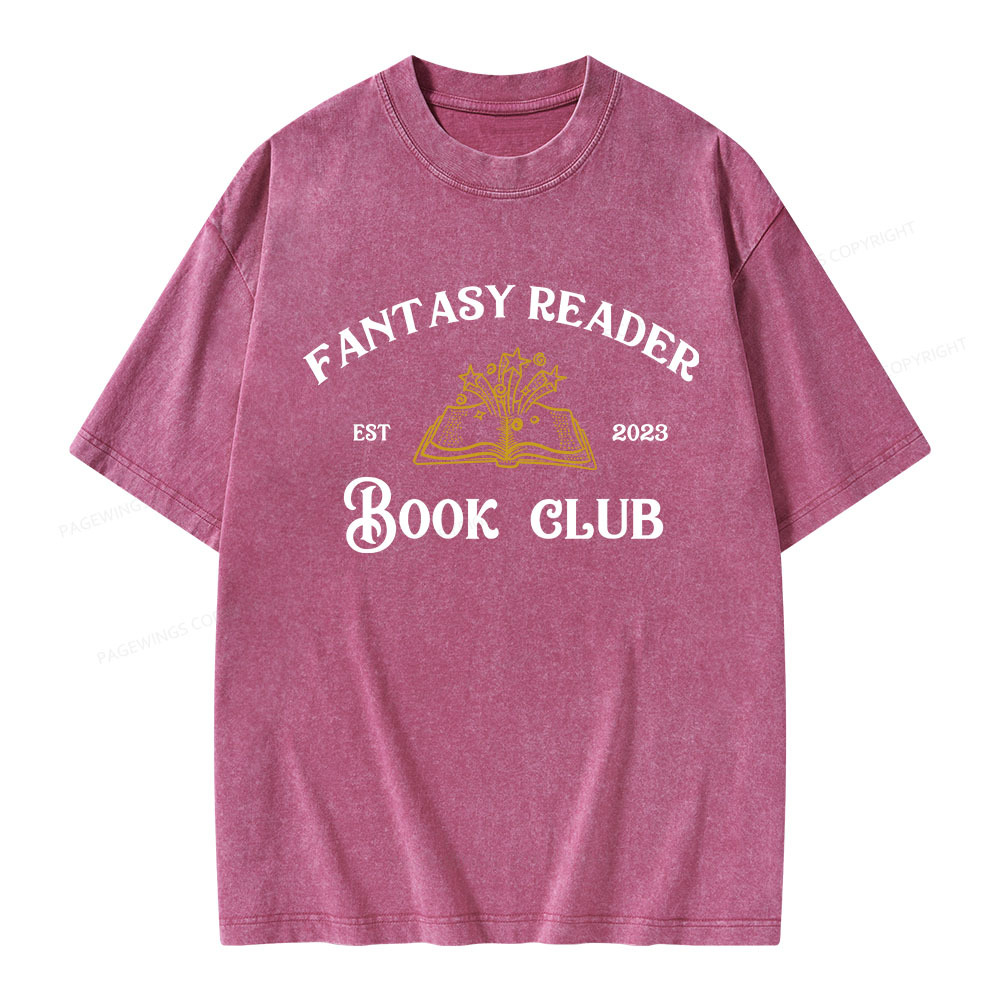 Pagewings Fantasy Reader Book Club Unisex Washed T-shirt