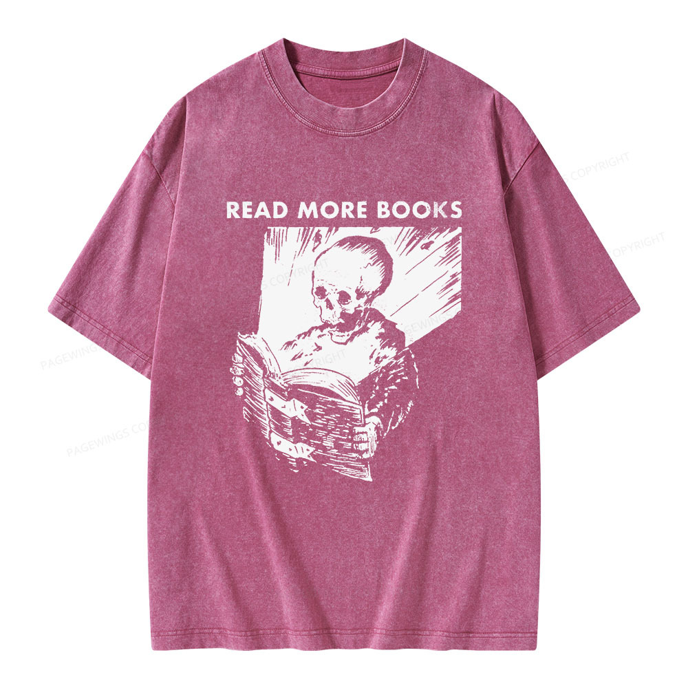 Pagewings Read More Books Unisex Washed T-shirt
