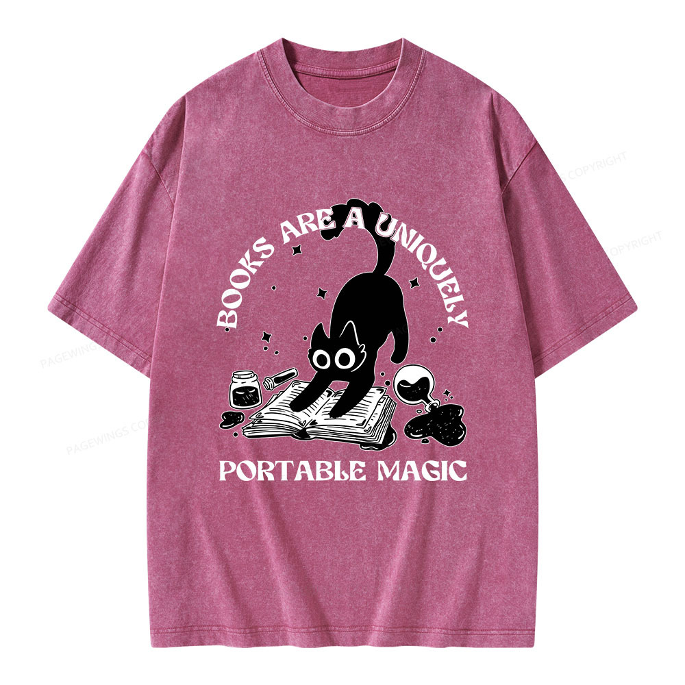 Pagewings Books Are Uniquely Portable Magic Unisex Washed T-shirt