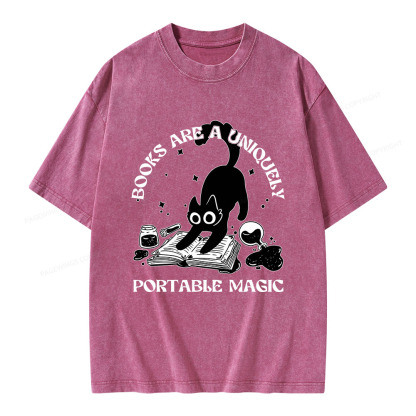 Pagewings Books Are Uniquely Portable Magic Unisex Washed T-shirt