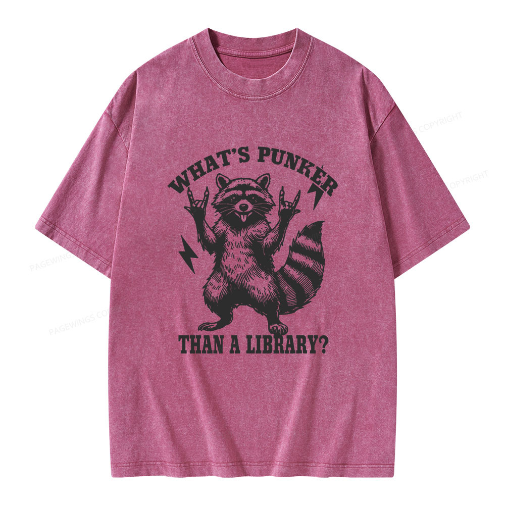 Pagewings What’s Punker Than A Library Unisex Washed T-shirt