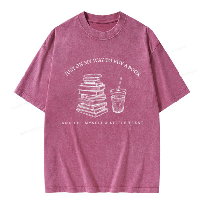 Pagewings Just On My Way To Buy A Book  Unisex Washed T-shirt