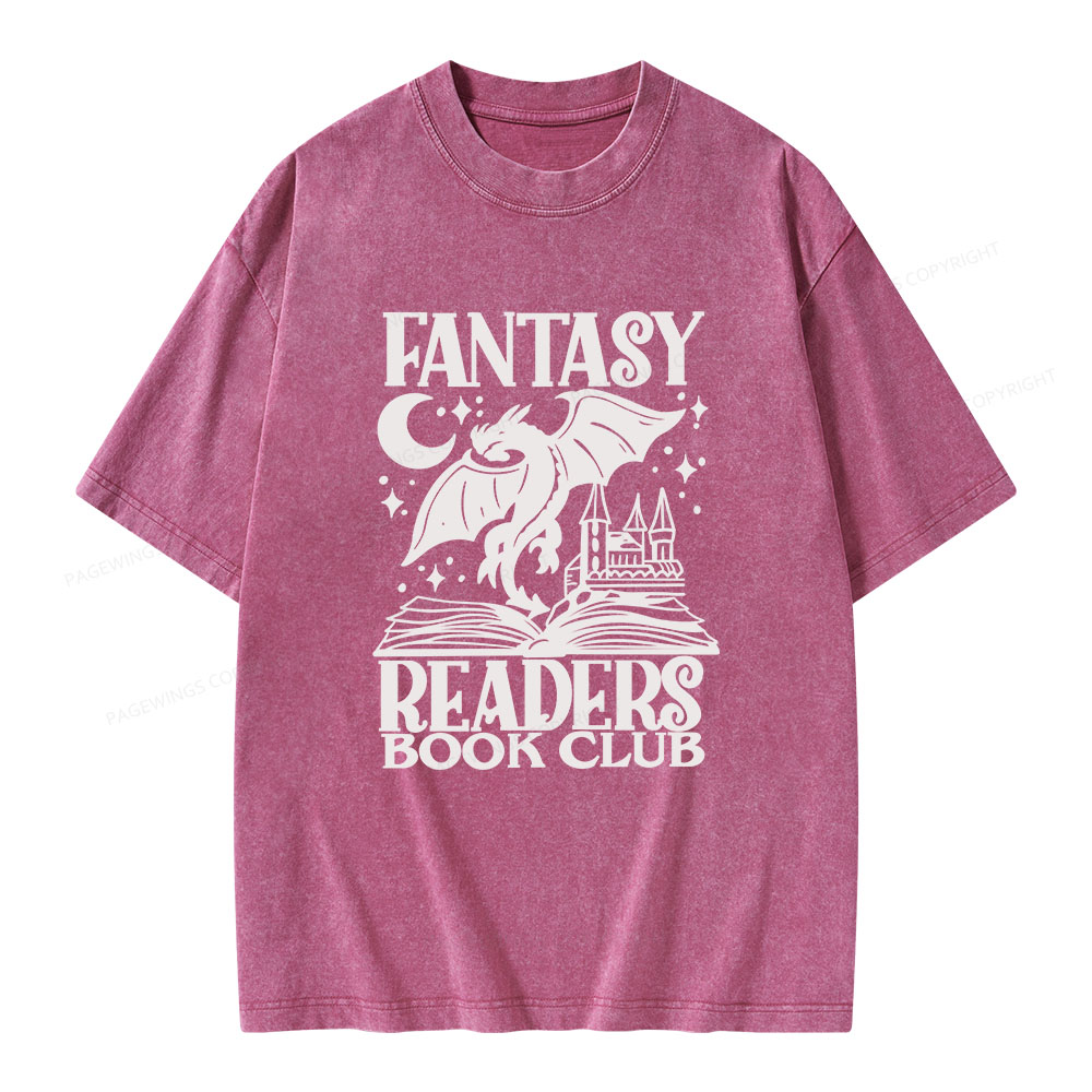 Pagewings Fantasy Readers Book Club Unisex Washed T-shirt