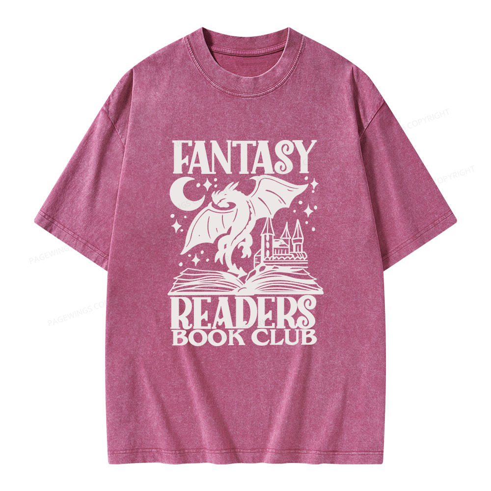 Pagewings Fantasy Readers Book Club Unisex Washed T-shirt