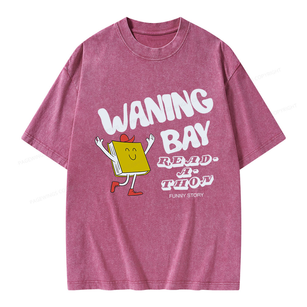 Pagewings Waning Bay Read-A-Thon Funny Story Unisex Washed T-shirt