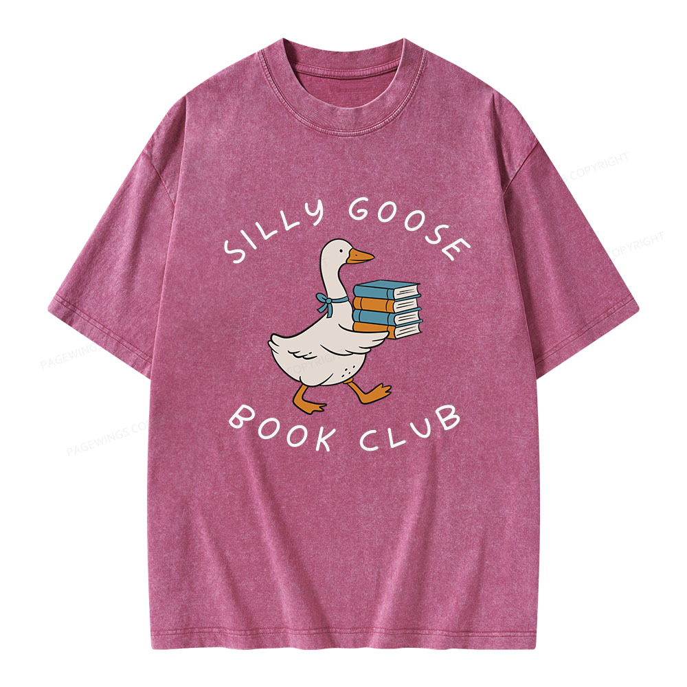 Pagewings Silly Goose Book Club Unisex Washed T-shirt