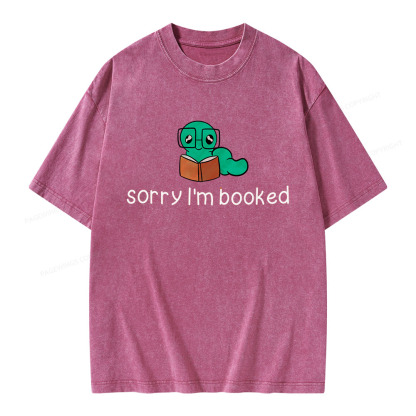 Pagewings Sorry i'm booked Unisex Washed T-shirt