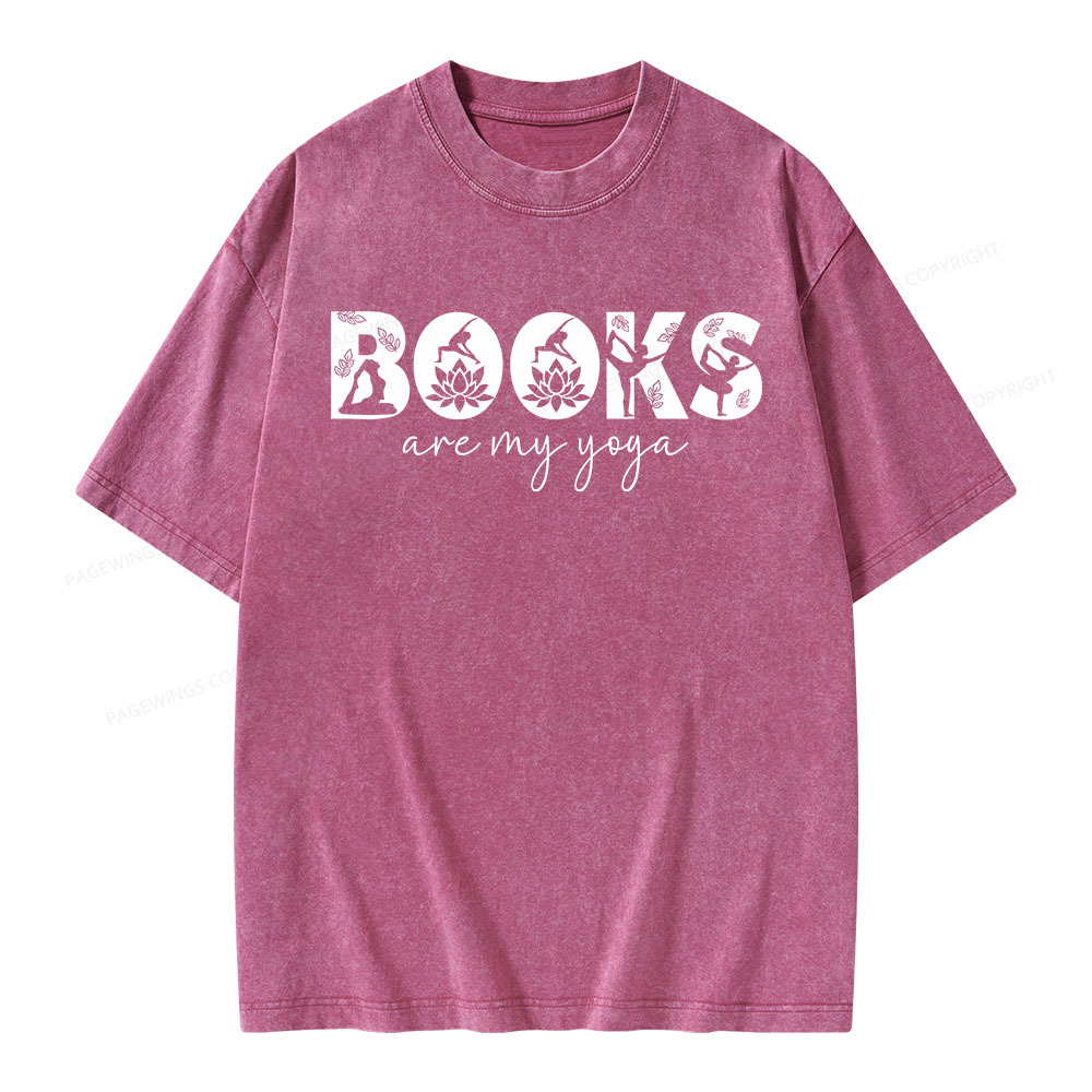 Pagewings Books Are My Yoga Unisex Washed T-shirt