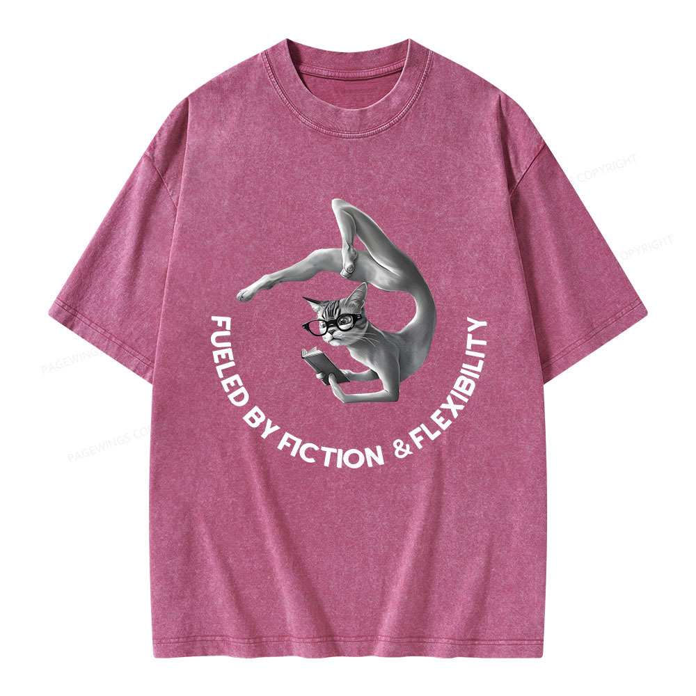 Pagewings Fueled By Fiction Flexibility Unisex Washed T-shirt