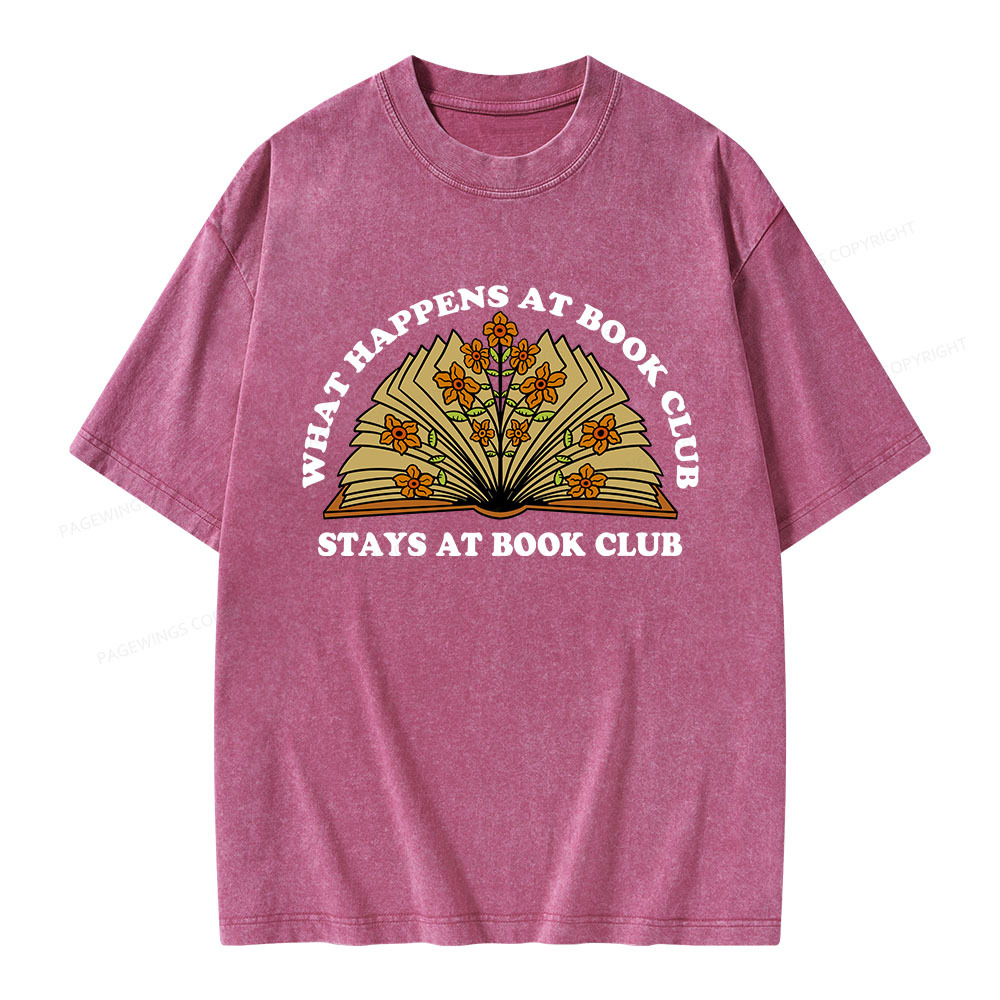 Pagewings Stays At Book Club Unisex Washed T-shirt