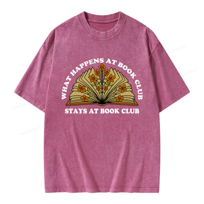 Pagewings Stays At Book Club Unisex Washed T-shirt