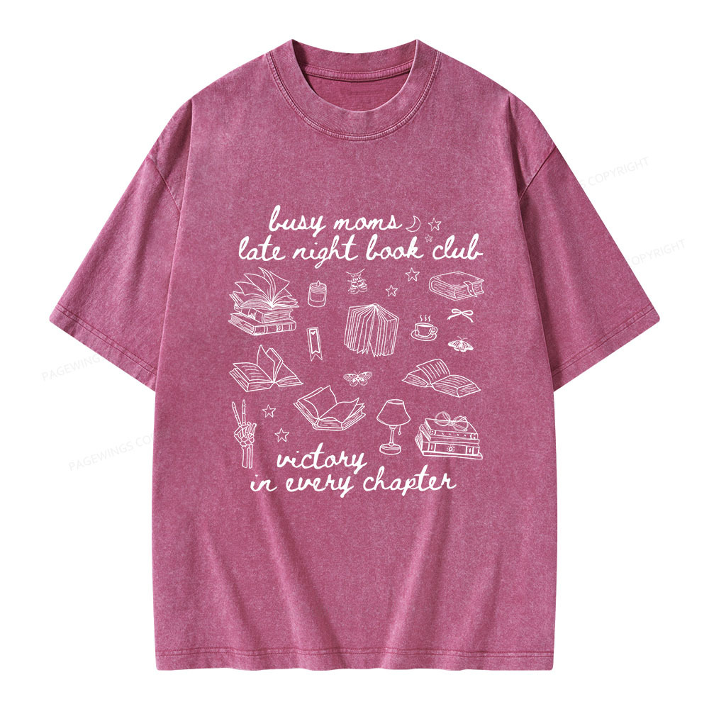 Pagewings Busy Moms Book Club Unisex Washed T-shirt