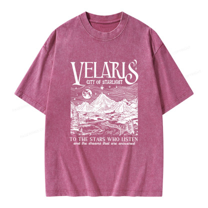 Pagewings Velaris City Of Starlight Acotar Unisex Washed T-shirt