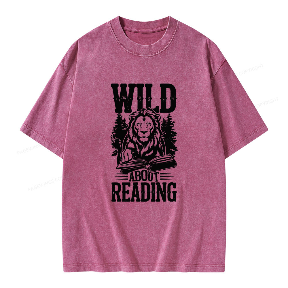 Pagewings Wild About Reading Unisex Washed T-shirt