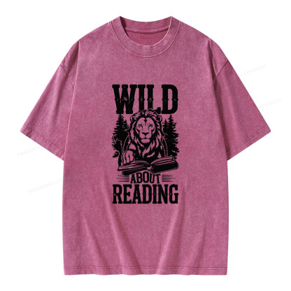 Pagewings Wild About Reading Unisex Washed T-shirt