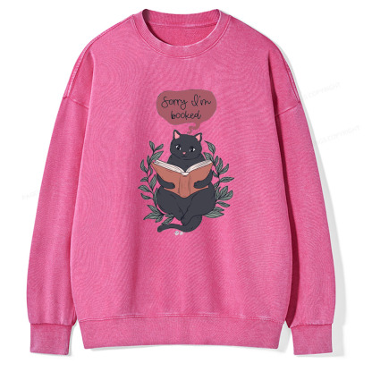 Pagewings Cats love reading books Unisex Washed Sweatshirt