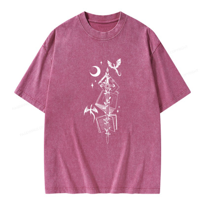 Pagewings Book Dragons Unisex Washed T-shirt